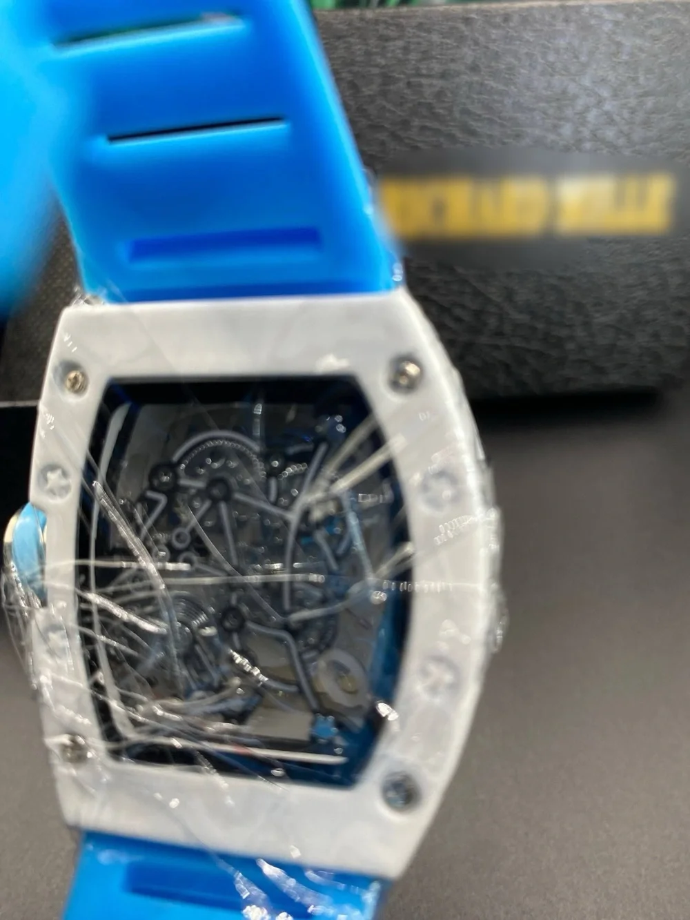 RM055 Skeleton Dial Watch Blue Strap *Box Included*